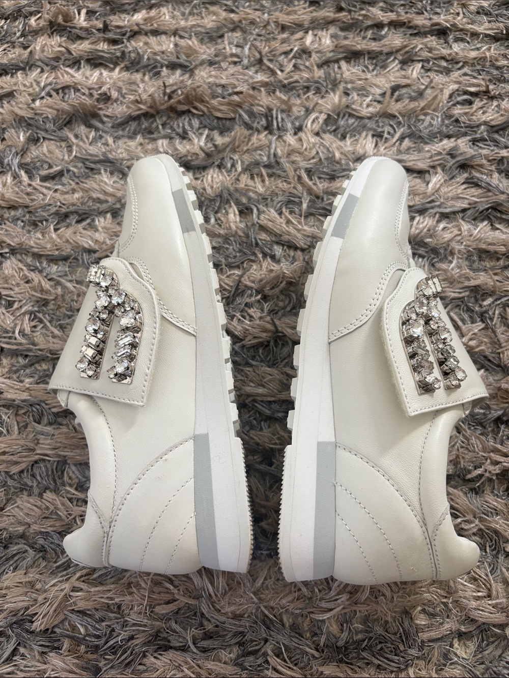 Rare Bally Switzerland GIADA Stone Ivory Lambskin Crystal B-Wings Sneakers 36 - Picture 2 of 15